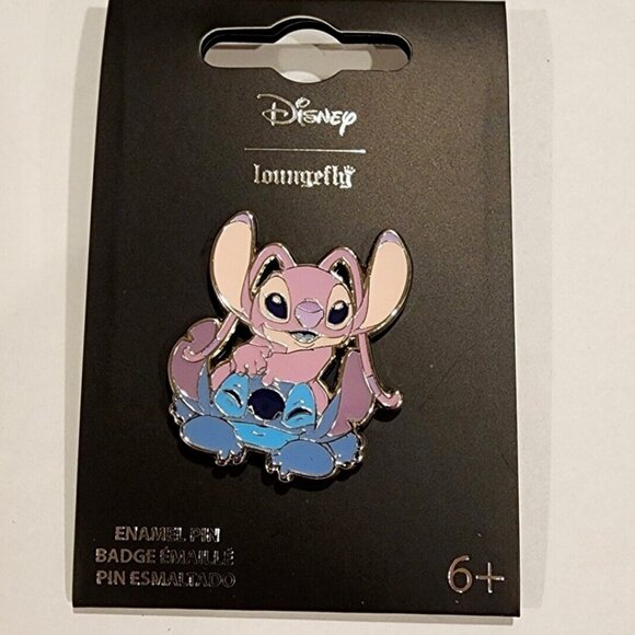 Loungefly Disney Lilo & Stitch Angel and Stitch Squish Enamel Pin NEW - Picture 6 of 10